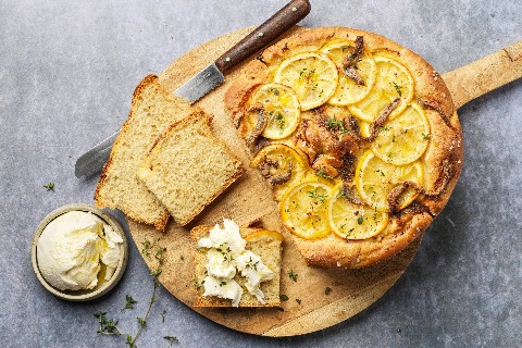 Lemon focaccia with mozzarella
