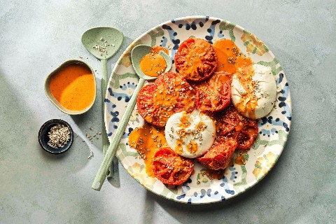 Burrata with braised tomatoes