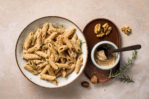 Penne au pesto marrons et noix