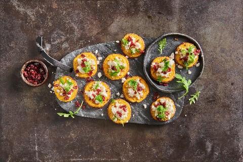 Sweet potato crostini with feta