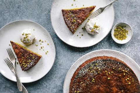 Pistazienkuchen mit Olivenöl