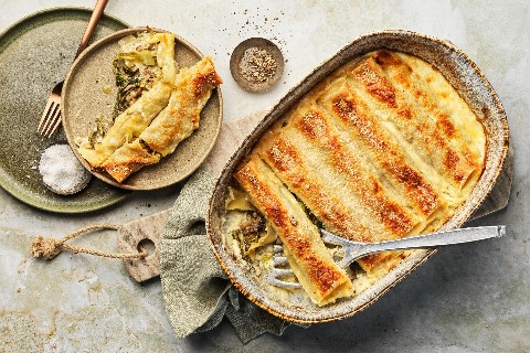 Cannellonis aux champignons et au chou frisé