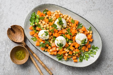 Salade de patates douces à la burrata