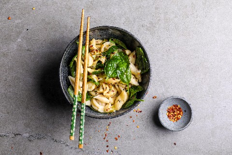 Scissor cut noodles