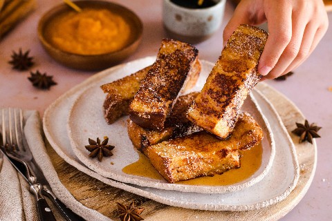 Mouillettes de pain perdu à la courge