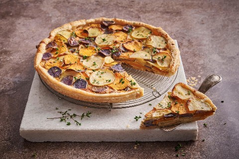 Tarte aux pommes de terre et patates douces