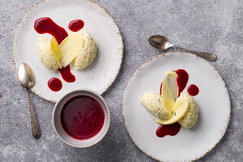 Mousse au chocolat blanc et au pavot