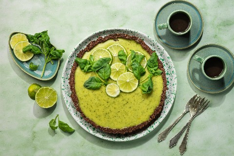 Lime and basil tart