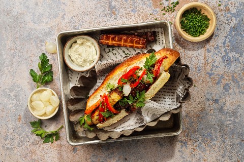 Veganer Hot Dog