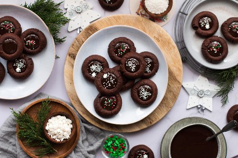 Thumbprint-Schokoladenguetzli mit Ganache