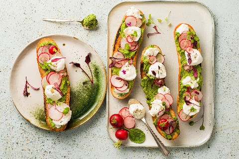 Radish bruschetta