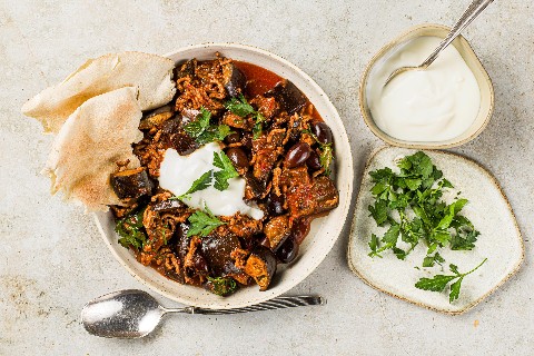 Aubergine and mince dish