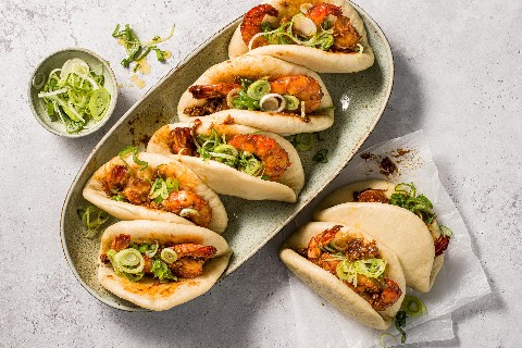 Bao buns with prawns
