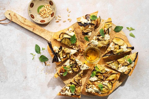 Focaccia mit Auberginen