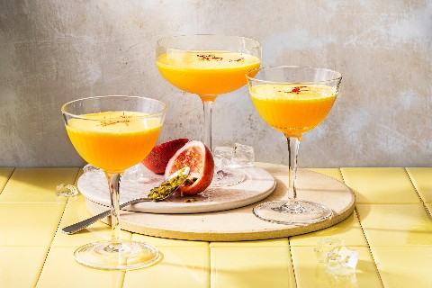 Passion fruit and saffron cocktail