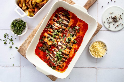 Hasselback Auberginen