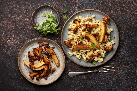 Spätzlis au fromage avec et chanterelles
