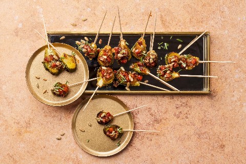 Rosenkohl-Lollies mit Chorizo