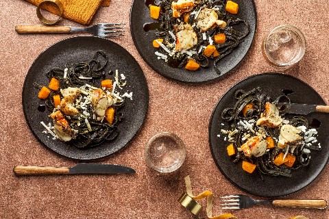 Tagliolini with lobster and squash