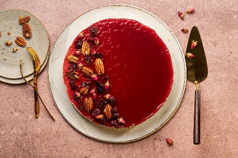 Tarte aux canneberges et crème à la cannelle