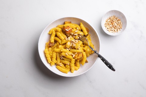 Pasta con zucca e limone