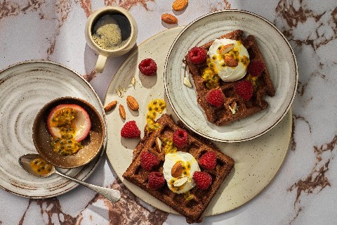 Gaufres d'avena con cacao