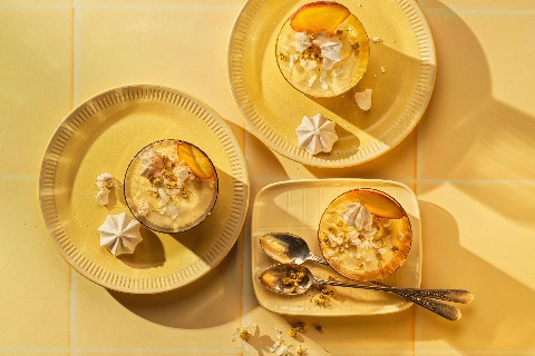 Chamomile and peach parfaits
