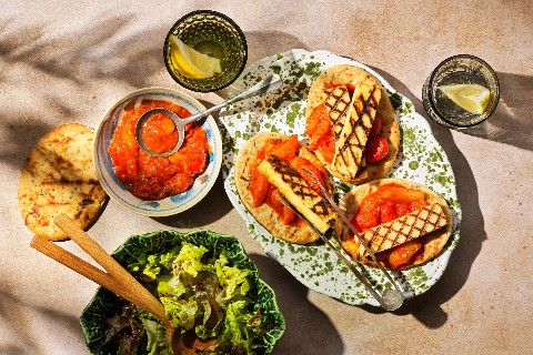 Paneer in naan bread