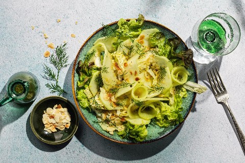 Kohlrabi and melon salad