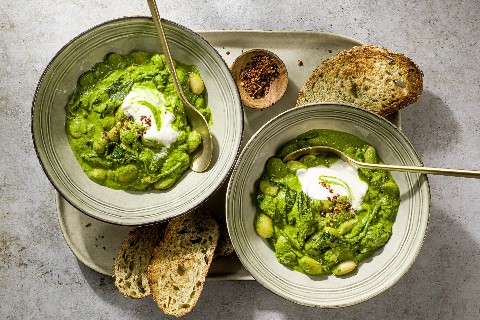 Butter beans with spinach