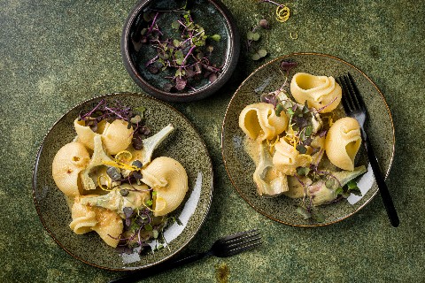 Pasta ai carciofi con burro di miso