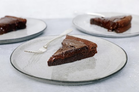 Double baked chocolate cake
