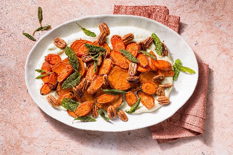 Roasted vegetables with whipped feta