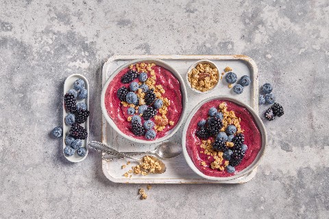 Frozen blueberry bowl
