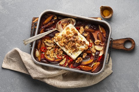 Gebackener Feta mit Zwetschgen
