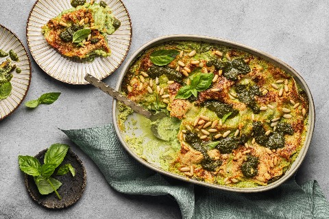Lasagnes aux épinards et au pesto