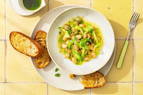 Weisse Riesenbohnen mit Schnittlauchöl