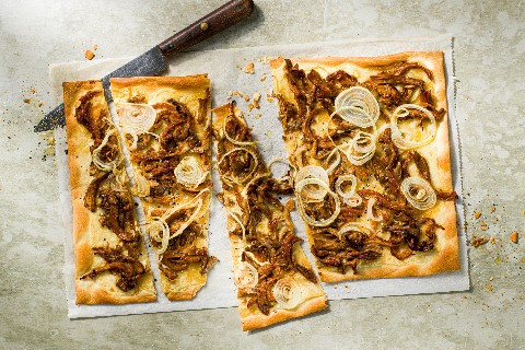 Tarte flambée aux champignons et au miso
