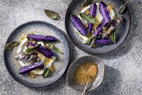 Kartoffeln mit Ricotta und Senfvinaigrette