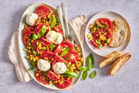 Salade tomates-melon à la burrata