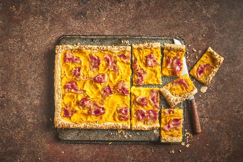 Tarte au lard et à la courge