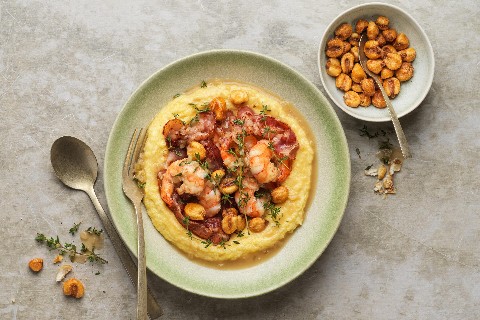 Polenta mit Crevetten