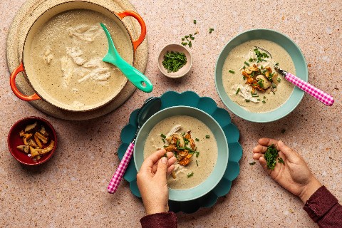 Pilzsuppe mit Poulet
