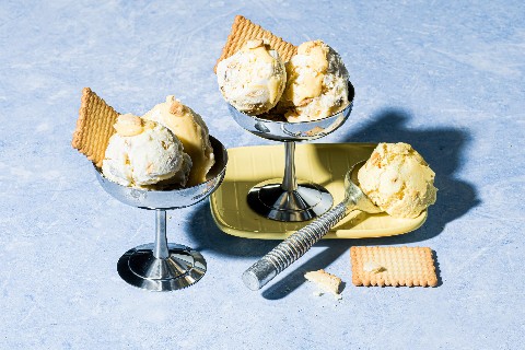 Hüttenkäse-Glace mit Zitrone