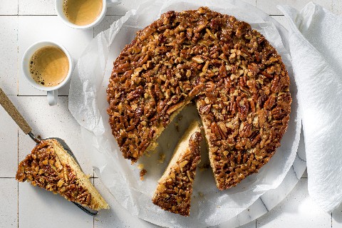 Upside-down Pekannusskuchen