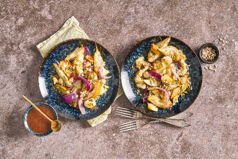 Geröstete Birnen mit Halloumi