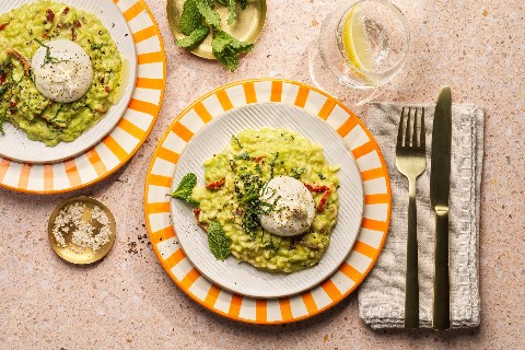 Erbsli-Risotto mit Pfefferminze