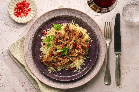 Pulled lamb con harissa