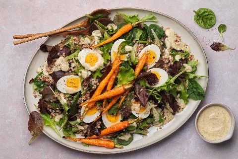 Insalata di grano saraceno con carote brasate