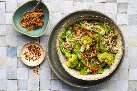 Riso con lenticchie e verdure